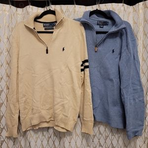 2 EUC Ralph Lauren Quarter Zip Sweaters Men's Size Medium
